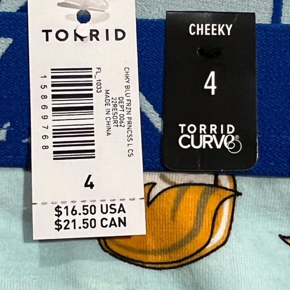 NWT TORRID Cheeky Pantie Underwear Sz 4X Blue Frozen Anna Elsa - Picture 4 of 4